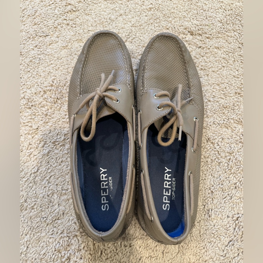 Taupe mens sperry boat shoes